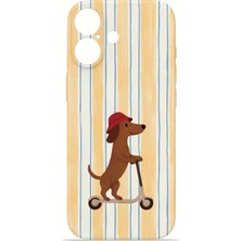 Piyasa Sepeti iPhone 16 Plus Vorian İnce Kamera Korumalı Mika Kılıf Dachshund Riviera