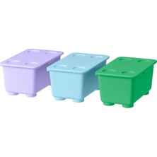 IKEA Glıs Kapaklı Kutu, Lila-Mavi-Yeşil