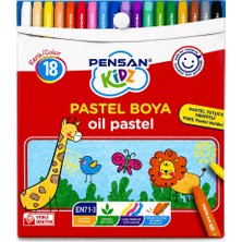 Bereketli Store Pensan Kidz 18 Renk Çıt Çıtlı Pastel Boya Seti | Renkli Boyama Boyası