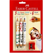 Bereketli Store Faber-Castell 3 Yüz Boyası Kalemi 6 Renk | Çocuklar Için Yüz Boyama Seti