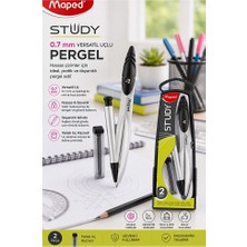 ArtMaster 0.7 Uçlu Metal Pergel Siyah 1 Adet Maped 119430 Kutulu Metal Pergel Versatil Uçlu Mekanik Kalem Basmalı Uçlu Matematik