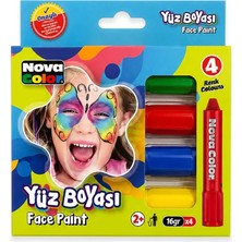 Bereketli Store Nova Color 4 Renk Yüz Boyası | Çocuklar Için Eğlenceli Yüz Boyama Seti