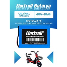 Electroll Motolux F5 Uyumlu Batarya (Standart Kapasite) Lifepo4 48V 18AH Elektrikli Motosiklet Bataryası