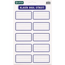 Bereketli Store Ufen Klasik 3'lü Okul Etiketi | Defter ve Kitap Isim Etiketi Seti