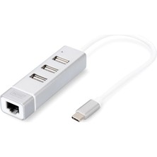 Digitus DA-70253 USB Type-C™ 3-Port Hub + Fast Ethernet Lan Adapter (Kdo)