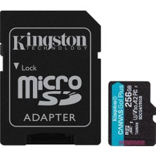 Kingston SDCG4-256GB 256GB Microsdxc Canvas Go Plus Gen4 200MB-S A2 U3 V30 Card + Adp Hafıza Kartı (Kdo)