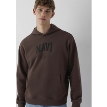 Mavi M0S10646-71603 Mavi Logo Baskılı Kapüşonlu Erkek Sweatshirt