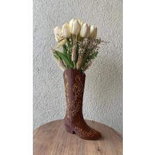Nure Store Dekoratif Kovboy Çizme Tasarım Vazo