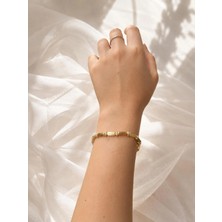 Çizgili Dokulu Gold Bileklik