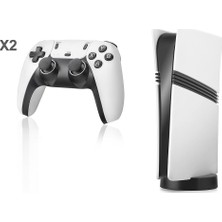 Evimdeyokyok Pro Retro Oyun Konsolu Hdmı Çift Gamepad Seti 128 GB Hafıza Kartlı 2.4g Kablosuz Beyaz Gs5