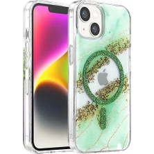 Evimdeyokyok Onegif Apple Iphone 15 Lotus Simli Magsafe Kapak - Yeşil