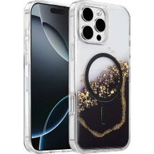 Evimdeyokyok Onegif Apple Iphone 16 Pro Max Lotus Simli Magsafe Kapak - Siyah