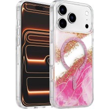 Evimdeyokyok Onegif Apple Iphone 17 Pro Lotus Simli Magsafe Kapak - Pembe