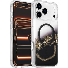Evimdeyokyok Onegif Apple Iphone 17 Pro Max Lotus Simli Magsafe Kapak - Siyah