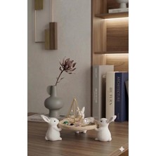 Nure Store Sevimli Tavşan Dekoratif Mini Tabak - Takı Standı Organizer