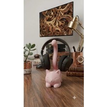 Nure Store Sevimli Kedi Figürlü Kulaklık Standı & Masa Üstü DÜZENLEYICI-25CM