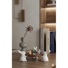 Nure Store Sevimli Tavşan Dekoratif Mini Tabak - Takı Standı Organizer
