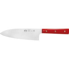 Kaf Ahşap Berti Coltellerie Duemiladodici Serisi Japon Santoku Bıçağı - Kırmızı
