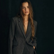 Antrasit Çizgili Astarlı Cepli Klasik Ceket