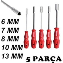 5 Adet Lokma Anahtar Tornida 6/7/8/10/13/mm Metal Altıgen