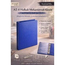 Karmaofis A5 4 Halkalı Mekanizmalı Klasör - Poşet Dosya Uyumlu Dayanıklı A5 Ofis ve Okul Klasörü