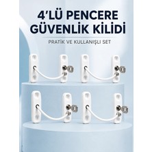 Timion Pencere ve Kapılar Için Anahtarlı Güvenlik Kilidi 4’lü Set