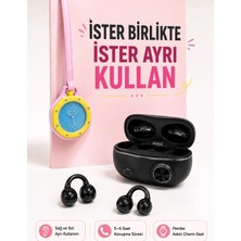 Fırsatkolik Mey Ithalat® Kablosuz Kulaklık ve Pembe Askılı Çanta Charm Analog Saat Kampanya Seti