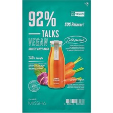 Hype Store Mıssha Hassas Ciltler Için Stres Karşıtı Vegan Yaprak Maske Talks Vegan Squeeze Sheet Mask (Sos Rela