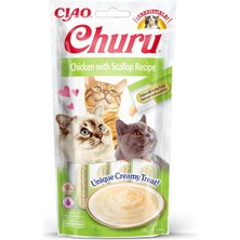Inaba Churu Lick-Able Puree The Cats Tavuk ve Tarak Paketi 4 x 14G Tüpler