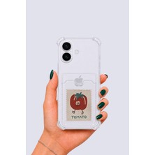MidasTech iPhone 16 Kartlıklı Tomato Desenli Kılıf Midiastech