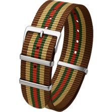 1001 18MM-20MM-22MM-24MM Nato Kumaş Tekstil Saat Kordonu Kayışı N32NYL3-KWR