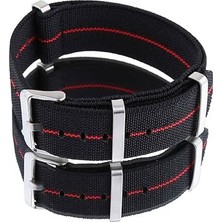 1001 Nato Saat Kordonu - Cobra Elastik Kumaş Kayışı N39TLD - 18MM 20MM 22MM Uyumlu Örme Kayış - Ka