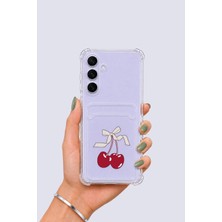 Samsung Galaxy S25 Fe Kartlıklı Kiraz Desenli Kılıf Nemere