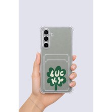 Samsung Galaxy A54 Kartlıklı Lucky Yonca Desenli Kılıf Nemere