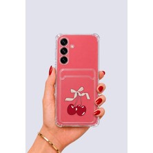Samsung Galaxy S25 Kartlıklı Kiraz Desenli Kılıf Nemere