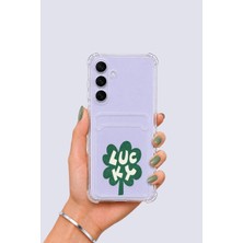 Samsung Galaxy S25 Fe Kartlıklı Lucky Yonca Desenli Kılıf Nemere