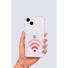 iPhone 15 Kartlıklı Aşk Sinyali Desenli Kılıf Nemere