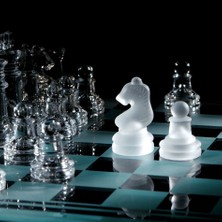 Skygo Glass Chess Cam Satranç Takımı (25 cm x 25 cm)
