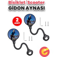 Güncel Çarşı 360 Ayarlanabilir Bisiklet Scooter Dikiz Aynası, Geniş Açılı Dışbükey Gidon Aynası, Dönebilen Güvenli Sürüş Aksesuarı