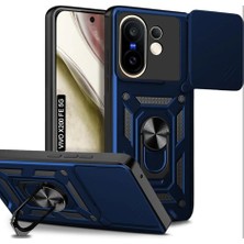 Nanospace Vivo X200 Fe Uyumlu Kılıf Kamera Korumalı Sürgülü Vega Yüzüklü Standlı Kılıf