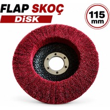Badem10 Flap Skoç Disk 115 mm Zımpara Taşı Ahşap Metal Pas Temizleme Taşlama Diski Spiral Uyumlu