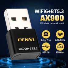 Store Of Wifi Fenvı AX900 Mbps Wifi 6 + Bluetooth 5.3 Dual Band USB Kablosuz Adaptör