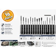 Faytek Fk-07 Saatçi Tornavida 16 Parça Tork Düz Yıldız Düz Altıgen Lokma Tornavida Seti Elektronikçi