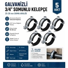 Mercure M34 Somunlu Galvaniz Kelepçe 25-28 mm Sıkma Aralığı (5 Adet)