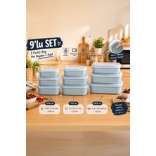 Porsima 5314 Dikdortgen 3'lu Saklama Kabı Mavi 1/1,7/2,8 Lt X3