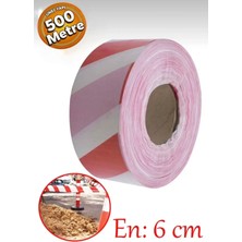 Emirhan EMR500 Emniyet Şeridi Kırmızı Beyaz Uyarıcı Şerit Inşaat Ikaz Bandı 500 Metre
