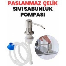 Lotustech Paslanmaz Çelik Sıvı Sabunluk Pompası ve 7,5 cm Paslanmaz Gider Süzgeç Hediyeli Lavabo Tezgah Altı Mutfak Lavaboları Banyo Tezgahları
