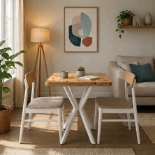 HOLLKA Mutfak Masası,cafe Masası ,balkon Masası, Bahçe Restoran Masası Yemek Masası 70X70 Metal Ayak Kalınlaştırmal