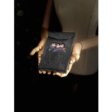Ggart Handmade Meadov Nakış Işlemeli Keten Telefon Çantası, Telefon Kılıfı Artv4