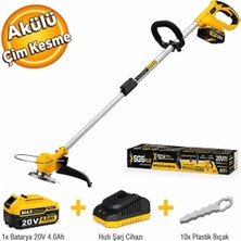 SGS Tools Sgs SGS5340 Kömürsüz Akülü Kenar Biçme Ot Çim Biçme Makinası 20 V 4.0 Ah Tek Akülü